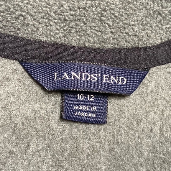 ❗️DONATING SOON LANDS END Gray Sweater Jacket Polyester Soft Pockets Warm Collar - Picture 6 of 11